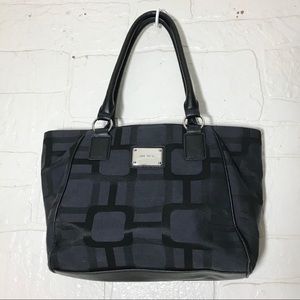 Nine West Y2K Shoulder Bag Black Structured Fabric Vegan 2000s